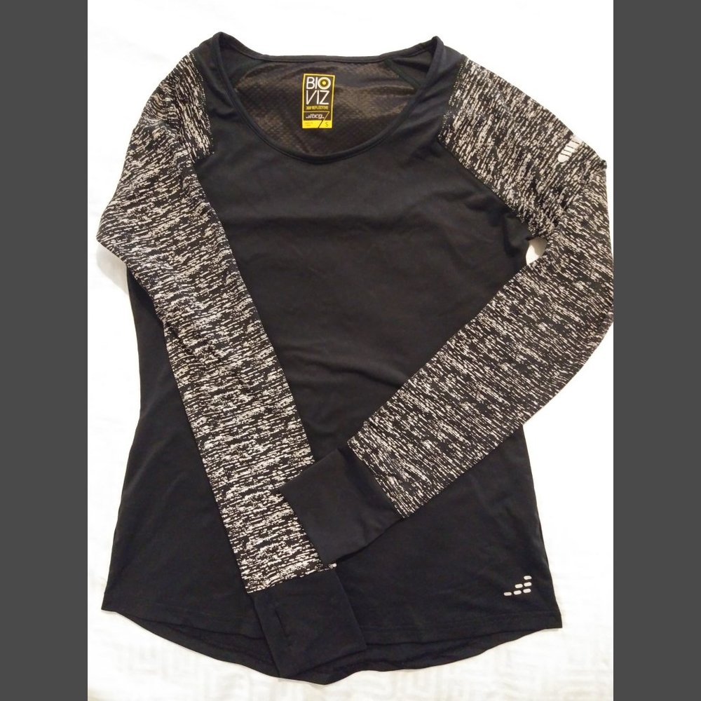 BCG Bio Viz 360 Reflective Athletic Top Sz S Black/Silver